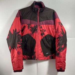 Patagonia Womens small Retro Puffer Jacket Bird Floral Print ZipUp puffer jacket